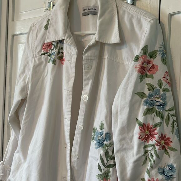 Vintage Alfred Dunner floral denim jacket - Size 16P - Picture 4 of 10